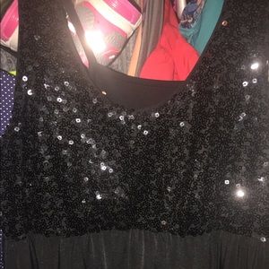 Black top sequence dress
